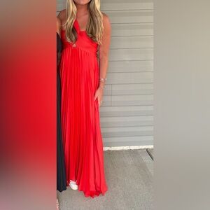 MANGO Asymmetrical Pleaded Dress